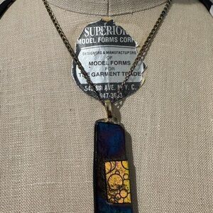 Colorful Rectangular Pendant Necklace